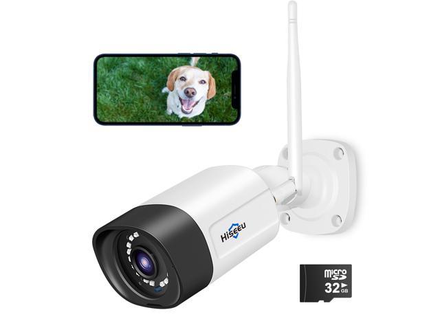 Hiseeu 2K Outdoor Security Camera Bullet, 2-Way Audio, 3MP Surveillance IP Cameras, IP66 Waterproof, Remote Viewing, Motion Detection, Night Vision.