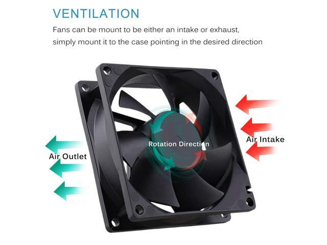 GDSTIME 80mm x 80mm x 25mm 12V Brushless DC Cooling Fan compatible with Desktop