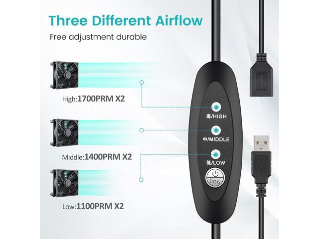 Wathai High Airflow Router Cooling Fan for Computer Cooler TV Box Wireless DC 5V USB Power 120mm 240mm Fan with Multi Speed Controller