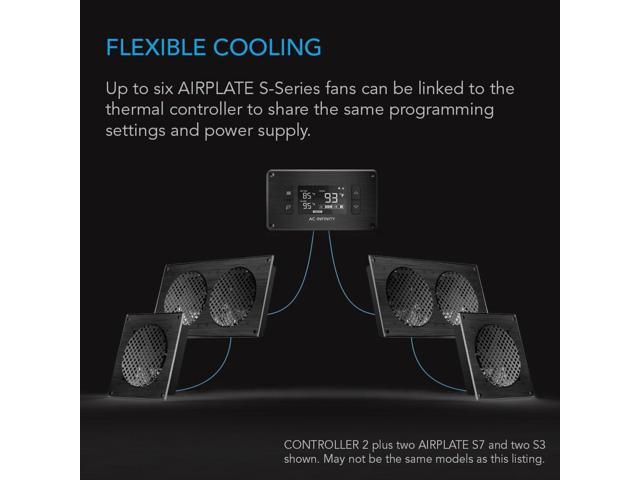 AC Infinity Controller 2, Fan Thermostat and Speed Controller, Controls AIRPLATE, MULTIFAN, USB Fans and Devices, for AV Cabinet Cooling