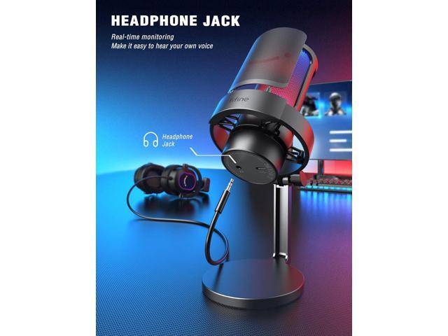 FIFINE Gaming Microphone, USB PC Mic for Streaming, Podcasts, Recording, Condenser Computer Desktop Mic on Mac, with RGB Control, Mute Touch,...