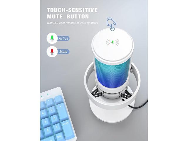 FIFINE Gaming USB PC Computer RGB Microphone for Live Streaming, Meeting, Podcasting, Video, Condenser Mic with Monitoring Headphone Jack, Light...