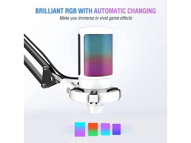 Streaming Gaming USB Microphone Kit, FIFINE PC Condenser RGB Mic on PS4/PS5, Plug and Play for Music Recording, Online Game, Discord, Twitch, with...
