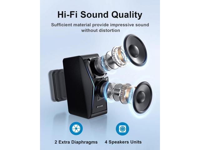 Computer Speakers, Dynamic RGB PC Speakers, Bluetooth 5.0 HiFi Computer Speakers for Desktop with 2 Bass Diaphragms & 4 Speaker Units, USB Powered...