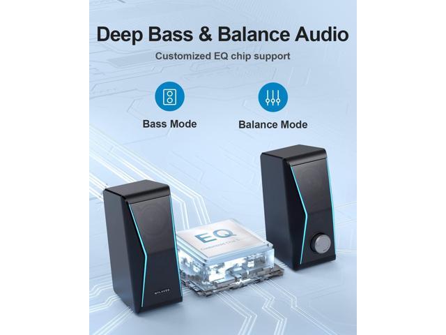 Computer Speakers, Dynamic RGB PC Speakers, Bluetooth 5.0 HiFi Computer Speakers for Desktop with 2 Bass Diaphragms & 4 Speaker Units, USB Powered...