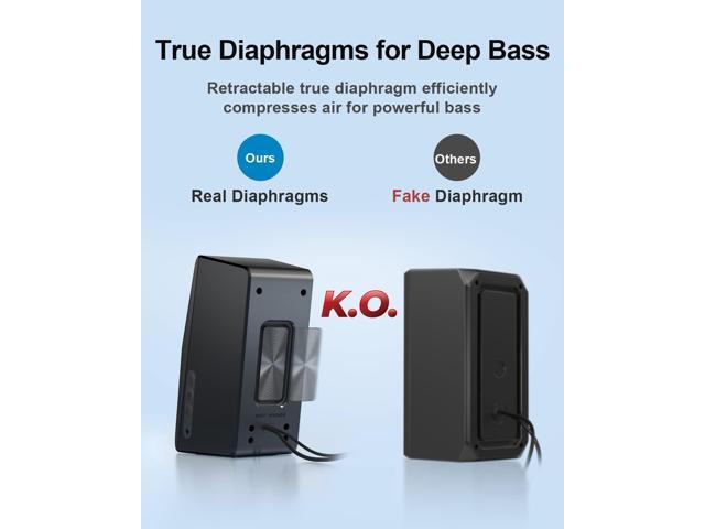Computer Speakers, Dynamic RGB PC Speakers, Bluetooth 5.0 HiFi Computer Speakers for Desktop with 2 Bass Diaphragms & 4 Speaker Units, USB Powered...