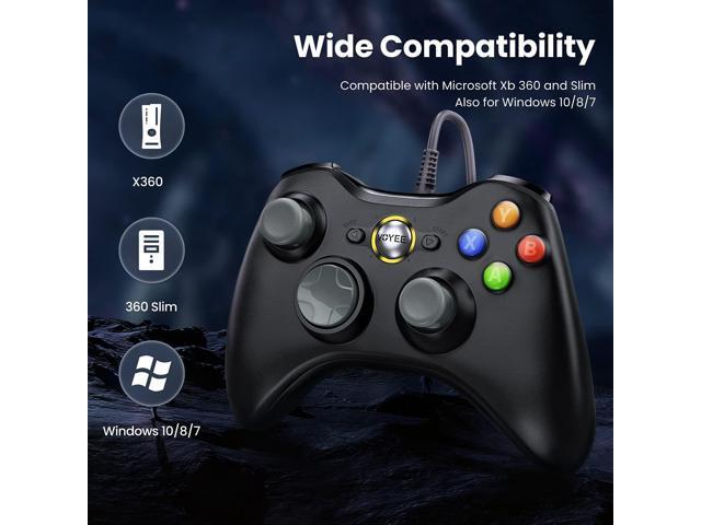 VOYEE PC Controller, Wired Controller Compatible with Microsoft Xbox 360 & Slim/PC Windows 10/8/7, with Upgraded Joystick, Double Shock Enhanced...