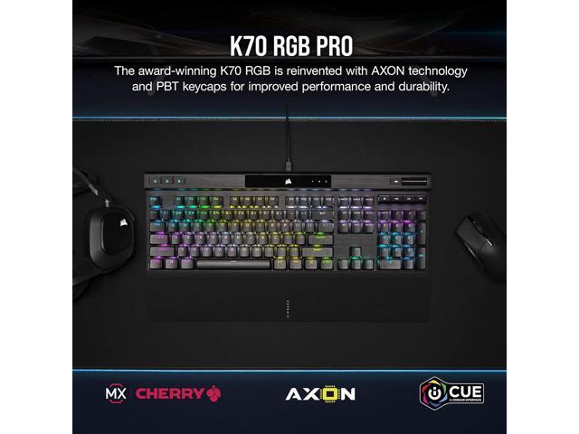 K70 RGB PRO Wired Mechanical Gaming Keyboard (Cherry MX RGB Red Switches: Linear and Fast, 8,000Hz Hyper-Polling, PBT Double-Shot PRO Keycaps,...