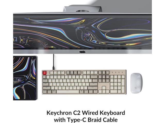 Keychron C2 Full Size Hot-swappable Wired Mechanical Keyboard Compatible with Mac, Keychron Brown Switch, 104 Keys ABS Retro Color Keycaps Gaming...