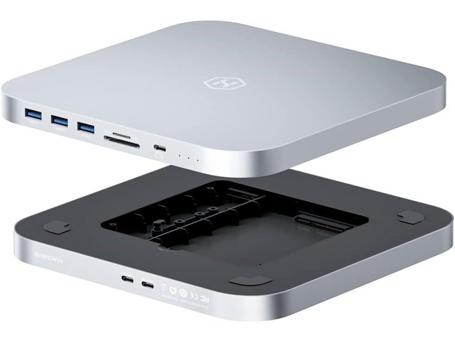 Hagibis USB-C Hub with Dual Hard Drive Enclosure, Type-C Docking Station for Mac Mini M2, Mac Studio M1 Max Ultra with 2.5inch SATA, M.2 NVMe NGFF,...
