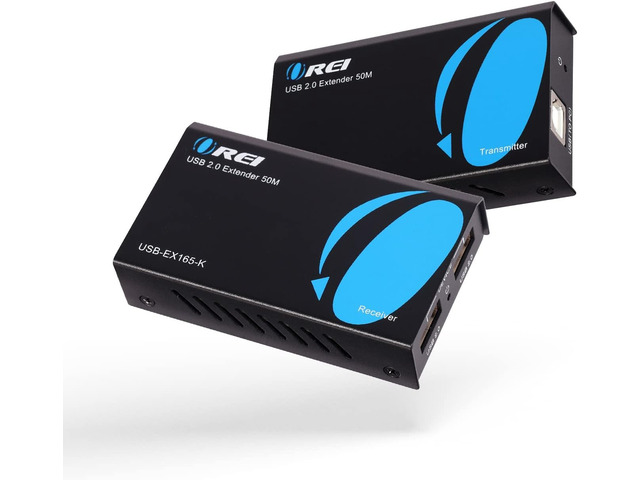 OREI USB Over Cat5e/6 Extender 165ft PoC USB 2.0 Over Ethernet w/ 2 Ports