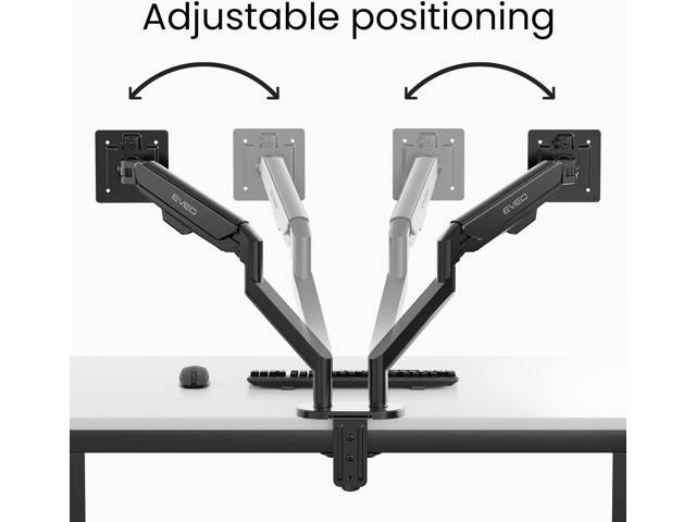 EVEO Premium Dual Monitor Stand 14-32 Dual Monitor Mount Vesa Bracket Adjustable Height Gas Spring Monitor Stand for Screen Full Motion Dual...