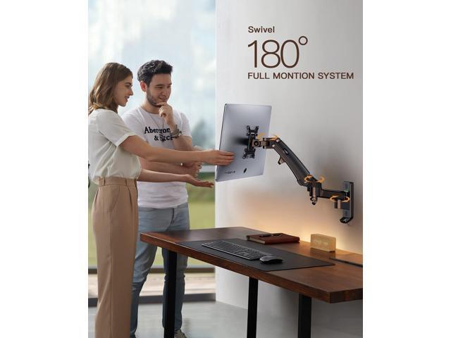 HUANUO Computer Monitor Wall Mount for 22 to 35 inch Flat Curved Screens, Single Wall Mount Monitor Arm Holds up to 26.4lbs, Height Adjustable Full...