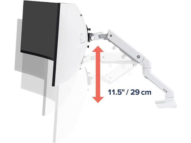 Ergotron HX Single Ultrawide Monitor Arm with HD Pivot, VESA Desk Mount for 1000R Curved Monitors Up to 49 Inches, 28 to 42 lbs White