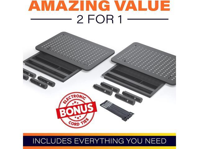 Back Saver Monitor Stand for Desk - 2 Pack Monitor Riser with Drawer - Gain 5 Weeks a Year, Less Pain & Peak Productivity with Anti Skid Mesh Metal...