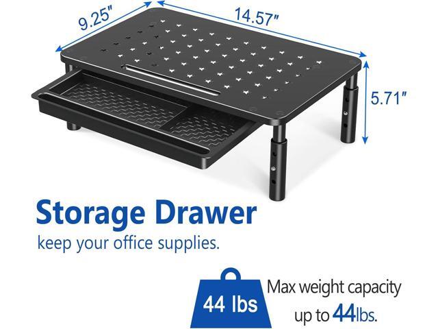 Zimilar 2 Pack Monitor Stand Riser with Drawer - 3 Height Adjustable Metal Monitor Stand with Unique Star Mesh for Computer Laptop Notebook Printer
