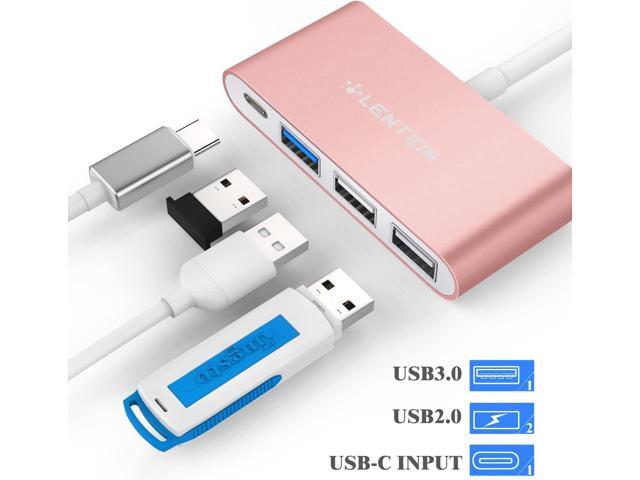 LENTION 4-in-1 USB-C Hub with Type C, USB 3.0, USB 2.0 Compatible 2023-2016 MacBook Pro 13/14/15/16, New Mac Air/Surface, ChromeBook, More,...