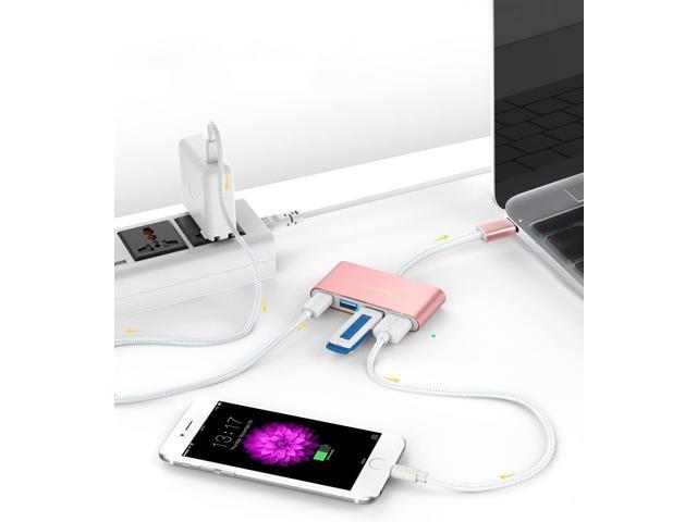 LENTION 4-in-1 USB-C Hub with Type C, USB 3.0, USB 2.0 Compatible 2023-2016 MacBook Pro 13/14/15/16, New Mac Air/Surface, ChromeBook, More,...