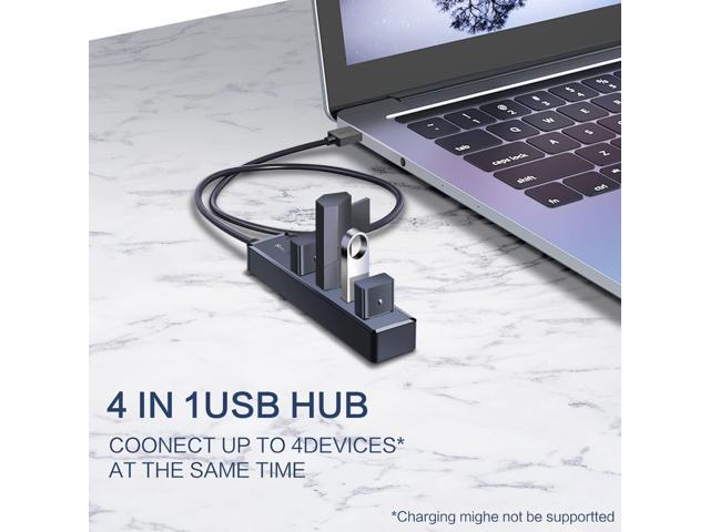SmartQ H302S USB 3.0 Hub for Laptop with 2ft Long Cable, Multi Port Expander, Fast Data Transfer USB Splitter Compatible with Windows PC, Mac,...