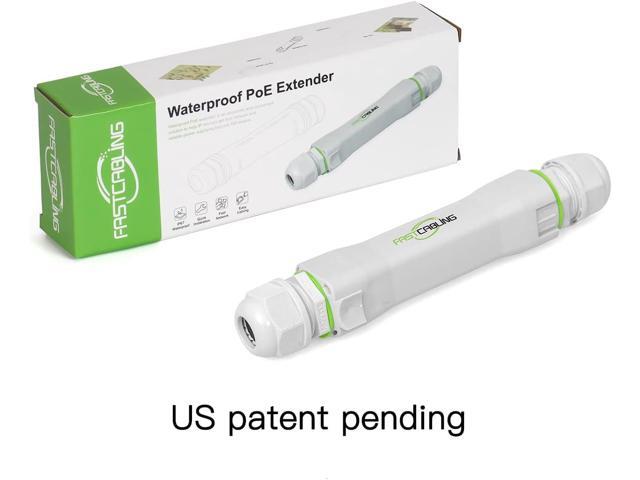 FASTCALBING Waterproof Direct Burial PoE Extender for IP Camera, Ethernet Extension Breaking 100m Distance Limit, IEEE 802.3af/at/bt, PoE+, Plug...
