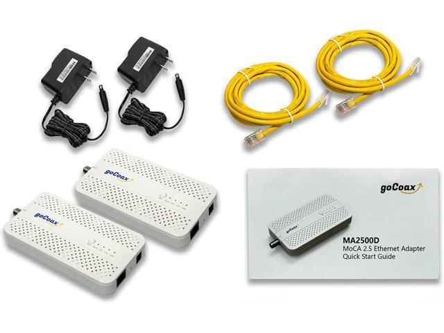 goCoax MoCA 2.5 Adapter with 2.5GbE Ethernet Port. MoCA 2.5. 1x 2.5GbE Port. Provide 2.5Gbps Bandwidth with existing coaxial Cables. White(2-Pack,...