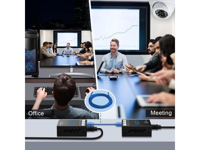 USB Extender 165ft 50m 4-Port USB2.0 HUB by Cat5e Cat6 -Two Webcam Work Sync,Plug & Play for Camera Storage Hard Drive PC...