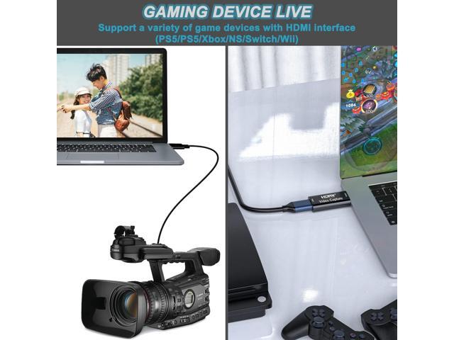 4K HDMI to USB 2.0 Video Capture Card 1080P Cam Link Card Game Capture Card Adapter Screen Record Capture Device for Streaming, Gaming, Video...