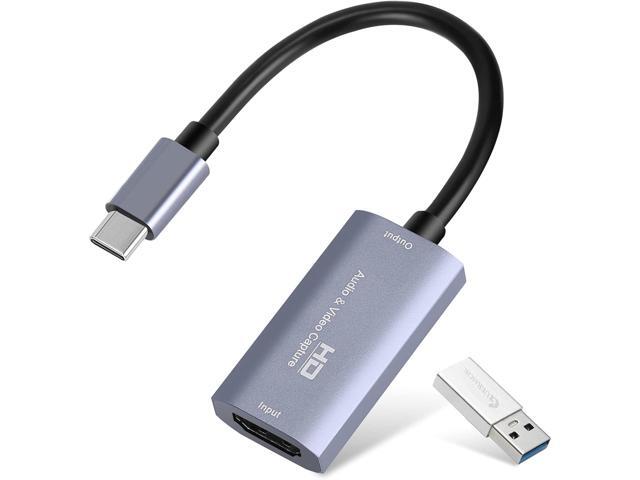 Guermok Video Capture Card, USB3.0 HDMI to USB C Audio Capture Card, 4K 1080P 60FPS Capture with Type-C Adapter Devices for Gaming Live Streaming,.