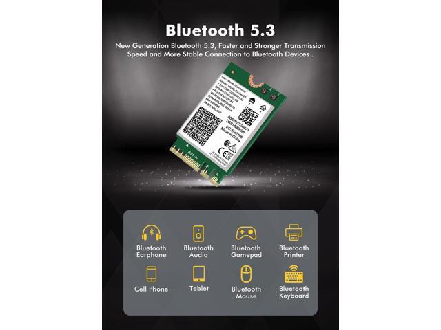 WiFi 6E Wireless Card Intel AX210 NGW Bluetooth 5.3 Tri-Band 5400Mbps Network Adapter for Laptop Support Windows 10/11 (64bit) M.2/NGFF