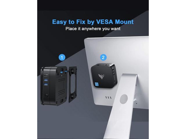 Mini PC Windows 10 Pro, 8GB RAM/128GB SSD Mini Desktop Computer Intel Celeron J3455 Processor, Quad Core Micro Computer 4K, Support mSATA, 2.5-inch...