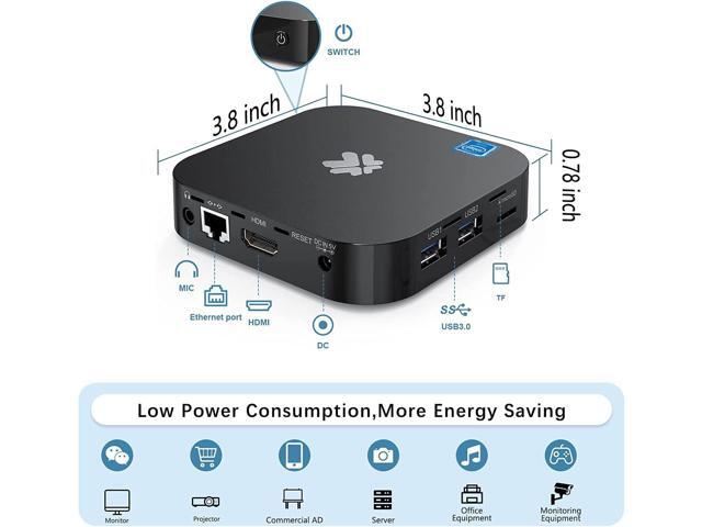 Mini PC Fanless Intel Atom Z8350 2GB DDR3 32GB eMMC Mini Computer with Windows 10 Pro Mini Desktop PC Support 4K HD, 2.4G/5G WiFi, Bluetooth 4.2,...
