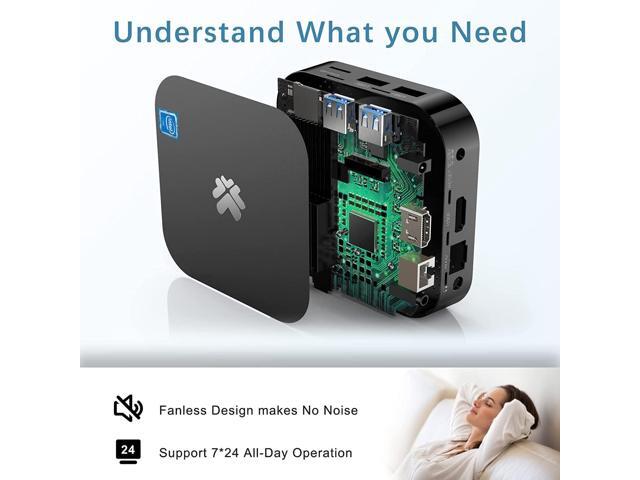 Mini PC Fanless Intel Atom Z8350 2GB DDR3 32GB eMMC Mini Computer with Windows 10 Pro Mini Desktop PC Support 4K HD, 2.4G/5G WiFi, Bluetooth 4.2,...