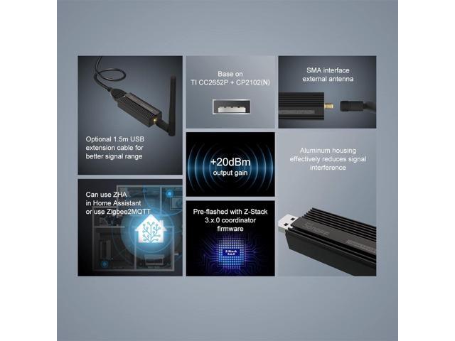 SONOFF Zigbee 3.0 USB Dongle Plus Gateway, Universal Zigbee USB Gateway with Antenna for Home Assistant, IoBroker, Wireless Zigbee 3.0 USB...