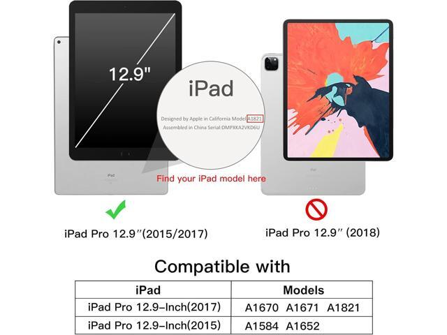 JETech Case for iPad Pro 12.9 Inch (2015/2017 Model, 1st/2nd Generation) with Pencil Holder, Slim Tablet Cover with Soft TPU Back, Auto Wake/Sleep...
