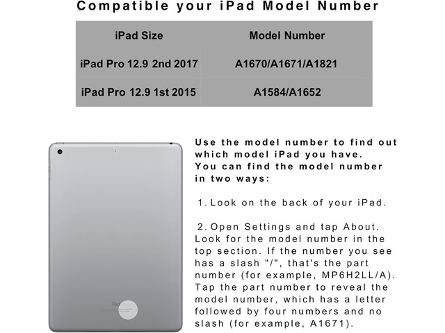 iPad pro 12.9 case with Keyboard 2017 2nd 2015 1st Generation, 360 Rotatable Wireless Folio 180 Swivel Stand Hard Cover Auto Sleep Wake up