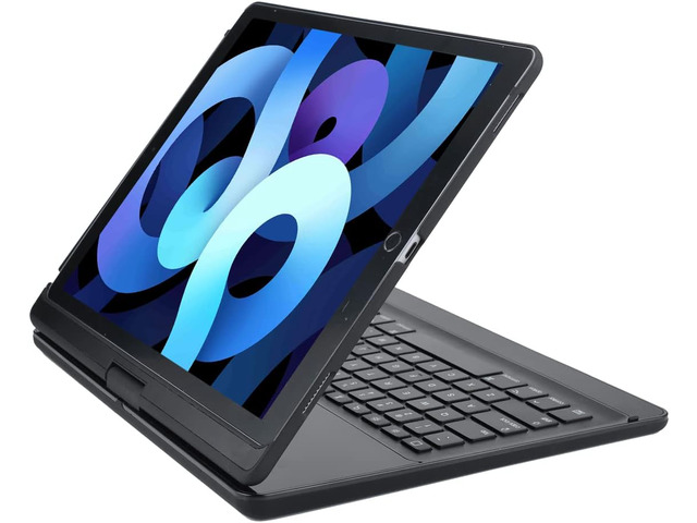 iPad pro 12.9 case with Keyboard 2017 2nd 2015 1st Generation, 360 Rotatable Wireless Folio 180 Swivel Stand Hard Cover Auto Sleep Wake up