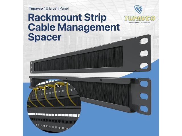 Tupavco TP1750-1U Brush Panel (5 Pack) 19 inch Rackmount Strip Cable Management Spacer for Network Server Rack Cabinet Enclosure -High Density...