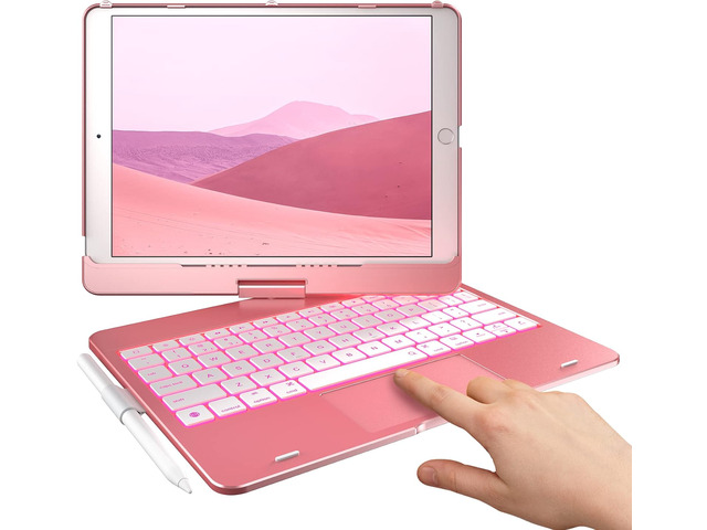 typecase Touch Keyboard Case for iPad 9th/8th/7th Gen, 360° Rotating