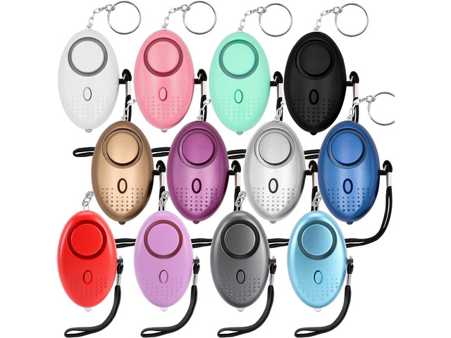 Safe Sound Personal Alarm, 12 Packs 140DB Personal Security Alarm Keychain with LED Lights, Emergency Safety Alarm for Women, Men, Children, Elderly
