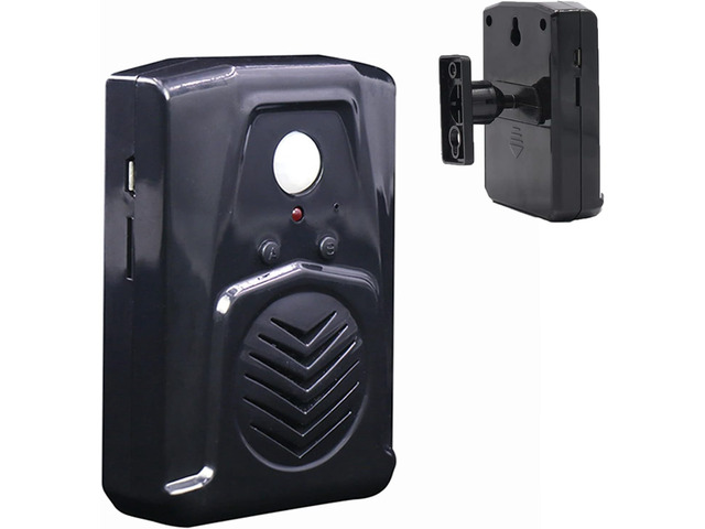 PIR Motion Sensor Activated Sound Player Speaker with USB Cable, Download Your own MP3 Audio Files to Play Speech, Music or Sound Effects (Black)