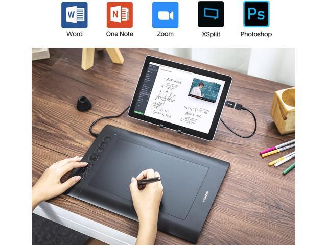 HUION H610 Pro V2 Graphic Drawing Tablet Android Supported Pen Tablet Tilt Function Battery-Free Stylus 8192 Pen Pressure with 8 Express Keys