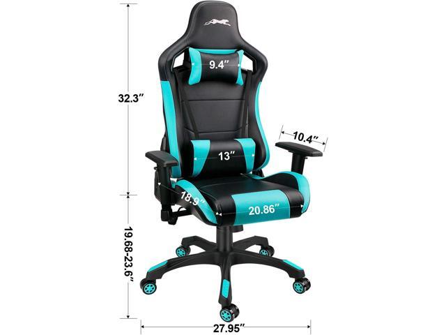 Leopard Gaming Chair, High Back PU Leather Office Chair, Adjustable Video Gaming Chairs, Swivel Racing Chair with Adjustable Armrest (Black/Light...