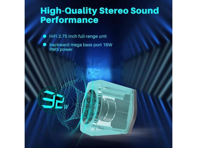 G2000 32W PC Computer Speakers for Gaming Desktop PC Laptop Mac Computer Woofer Speakers Bluetooth USB 3.5mm AUX Inputs RGB Lights Multimedia...