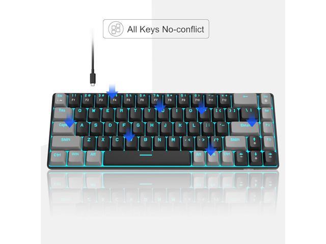 MageGee Portable 60% Mechanical Gaming Keyboard, MK-Box LED Backlit Compact 68 Keys Mini Wired Office Keyboard with Red Switch for Windows Laptop...