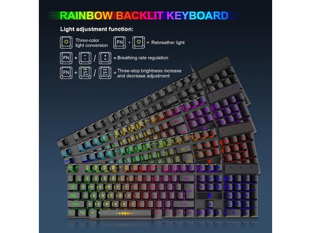 Gaming Keyboard and Mouse,Headphones,Mouse padAll in One Combo for PC Gamers and Xbox and PS4 Users