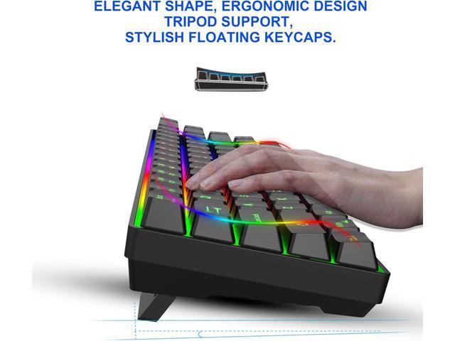 Snpurdiri 60% Wireless Gaming Keyboard and Mouse Combo,LED Backlit Rechargeable 2000mAh Battery,Small Membrane But Mechanical Keyboard + 6D 3200DPI...