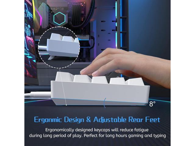 DIERYA 60% Mechanical Keyboard, DK61se Wired Gaming Keyboard with Red Switches, LED Backlit Ultra-Compact 61 Keys Mini Office Keyboard for Windows...