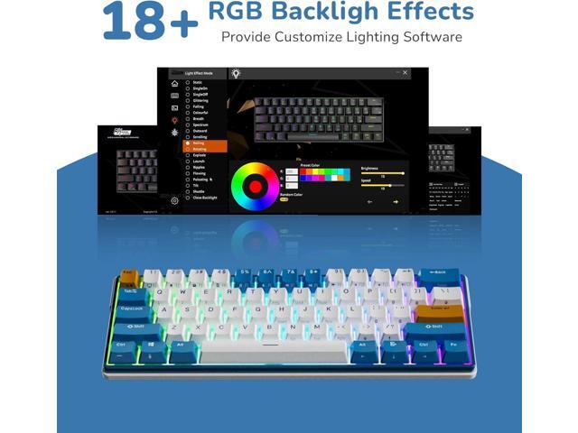 RK ROYAL KLUDGE RK61 Plus Wireless Mechanical Keyboard, 60% Percent Gaming Keyboard w/Bluetooth/2.4G/USB Wired, Hot Swappable PC Game Keyboards...