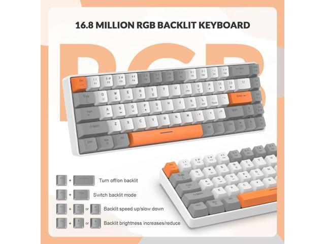 ZIYOU LANG RK-T8 Wired 65% Mechanical Gaming Keyboard with RGB LED Backlit Anti-ghosting TKL Mini 68 Key Custom Coiled C to A Cable Linear Red...