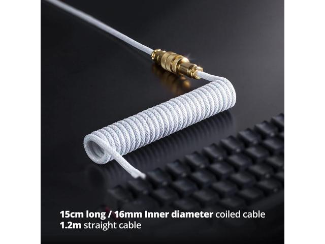 GUNMJO Starlight Coiled USB C Keyboard Cable for Gaming Keyboard, Double-Sleeved Mechanical Keyboard Cable with Detachable Metal Aviator, 1.5M...
